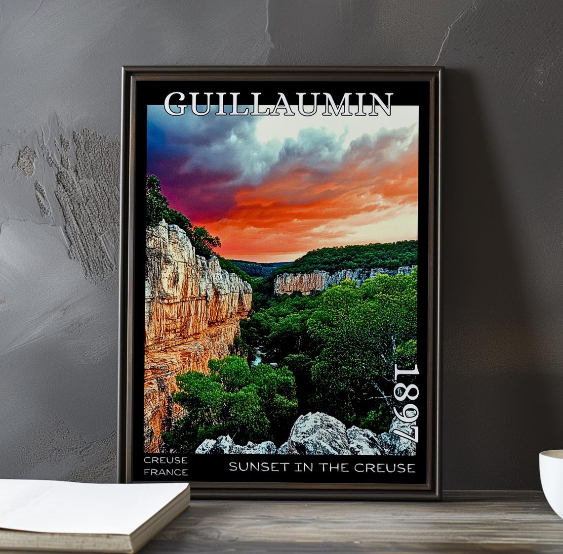 Guillaumin Sunset in the Creuse Purple Sky Canyon 1897 Poster