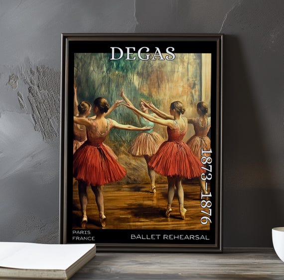 Ballet Rehearsal 18731876 Edgar Degas Print Poster Impressionism Post Impressionist Dancer Study French Movement Art Decor
