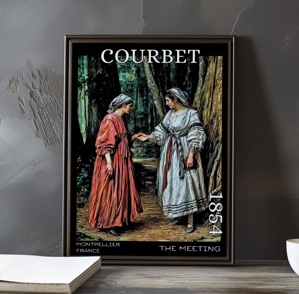 Gustave Courbet Forest Path Greeting of Two Women 1854 Poster