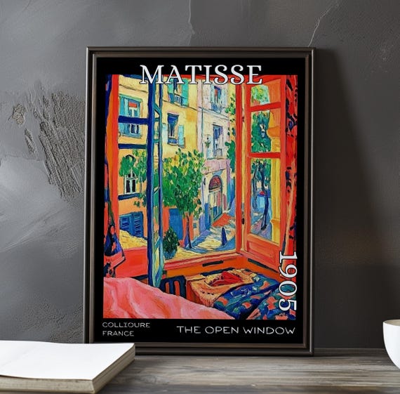 The Open Window 1905 Henri Matisse Print Poster Fauvism Colorful Coastal View French Post Impressionism Modern Art Decor Painting Deco