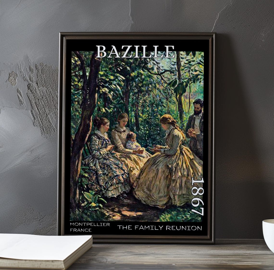 The Family Reunion 1867 Frdric Bazille Printposter Early French Modernism Garden Gathering Realist Plein Air Scene Impressionism Art