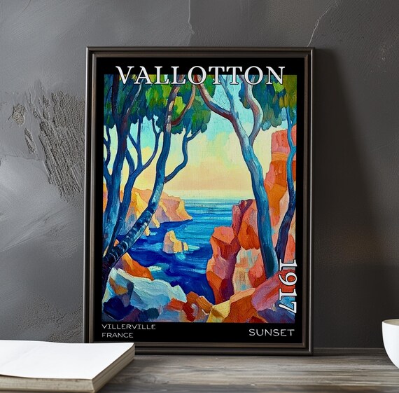 Sunset 1917 Flix Vallotton Printposter Post Impressionism Landscape Symbolist Twilight Bold Color Horizon French Impressionist View