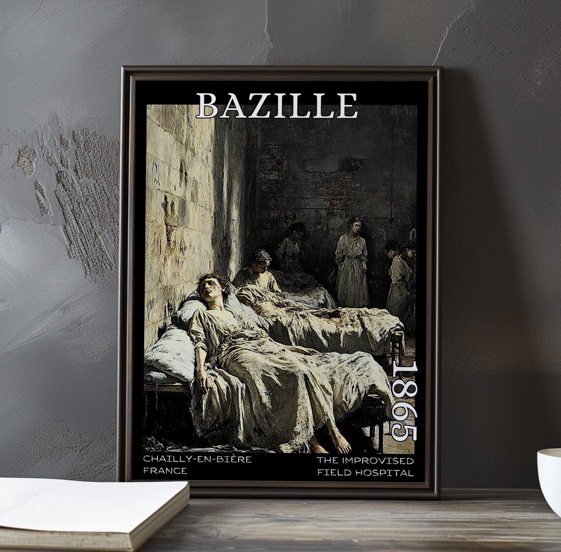 Bazille Field Hospital 1865 Wounded Patient Stone Ward Art Poster