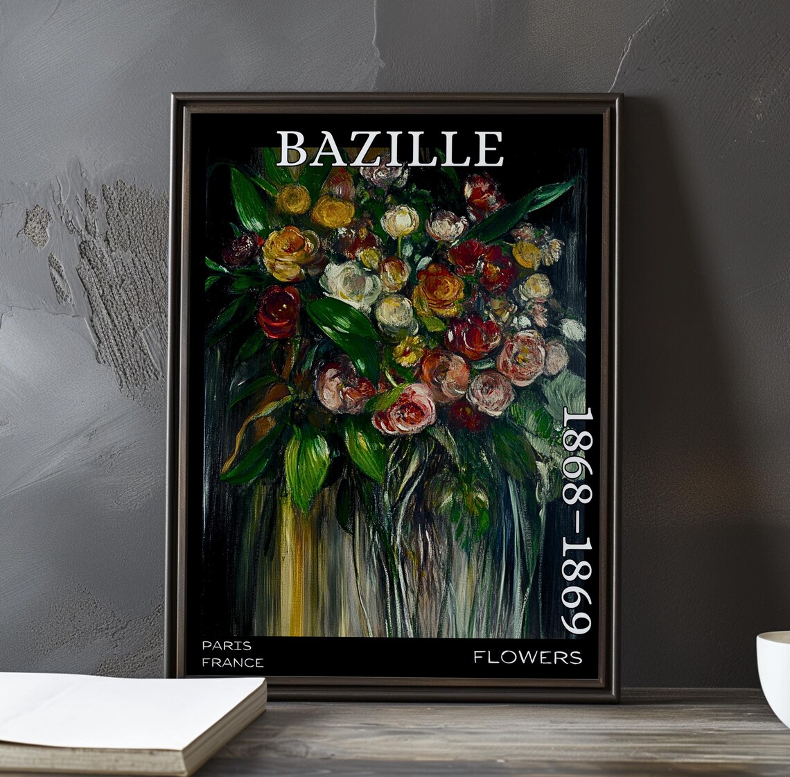 Bazille Flowers 1868-1869 Pastel Ranunculus in Vase Art Poster