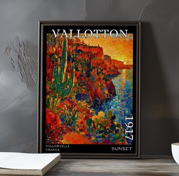 Sunset 1917 Flix Vallotton Printposter Post Impressionism Landscape Symbolist Twilight Bold Color Horizon French Impressionist View