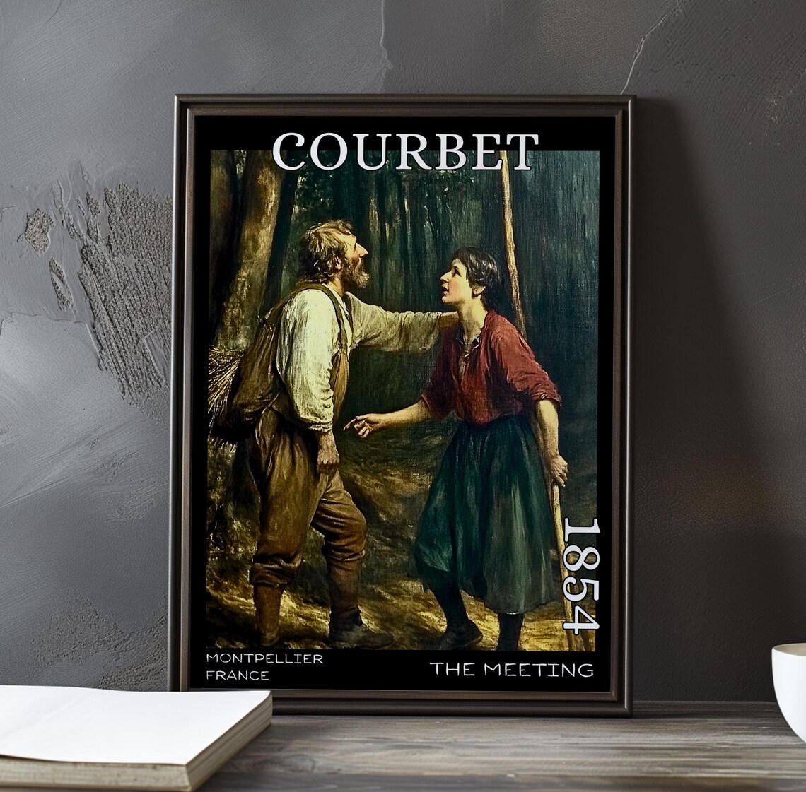 Gustave Courbet Woodland Greeting The Meeting Scene 1854 Poster