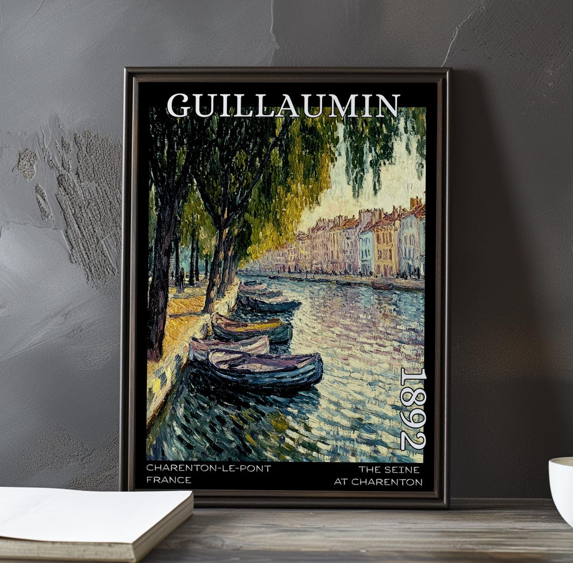 Guillaumin The Seine at Charenton Tree Lined Quay 1892 Art Poster