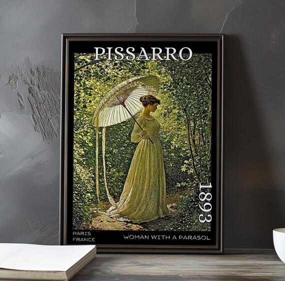 Pissarro Woman with a Parasol 1893 Profile Walk Green Woods Poster