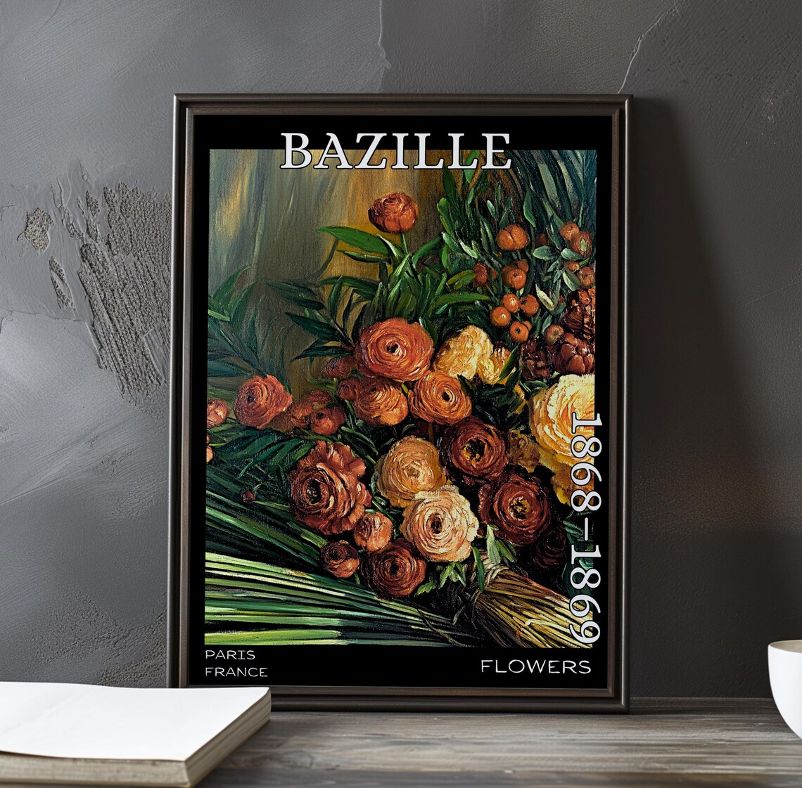 Bazille Flowers 1868-1869 Orange Ranunculus Bundle Art Poster
