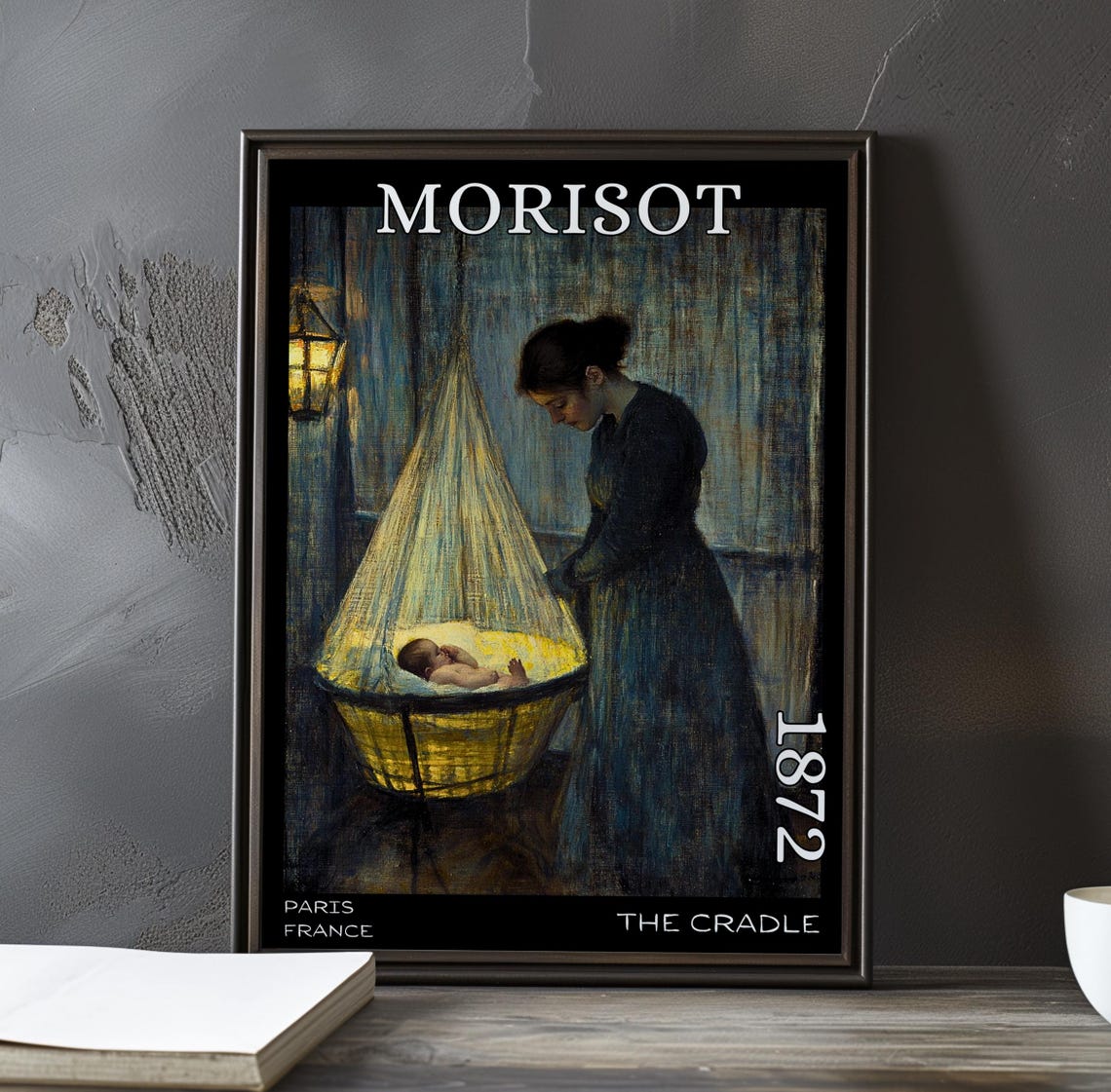 Berthe Morisot Night Nursery Canopy Hanging Cradle 1872 Poster