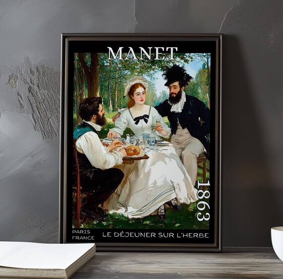 Elegant Table Lunch in the Woods Manet-Style Fine Art Poster