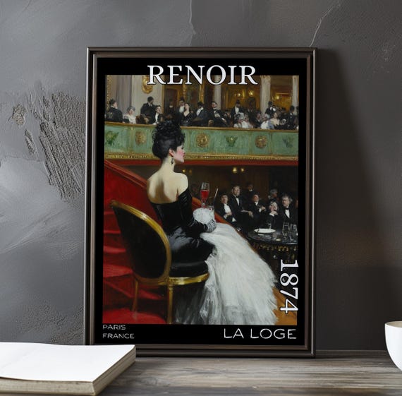 La Loge 1874 Pierreauguste Renoir Print Poster French Impressionism Opera Theatre Fashion Society Paris Portrait Elegance Decor Art