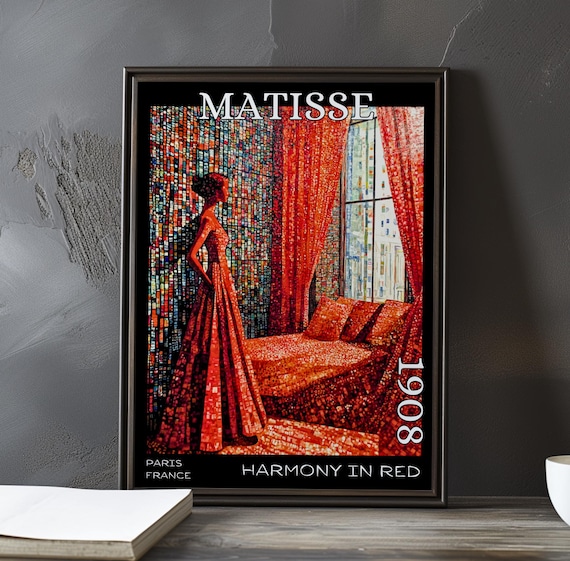 Henri Matisse Harmony in Red 1908 Mosaic Woman by Window Poster