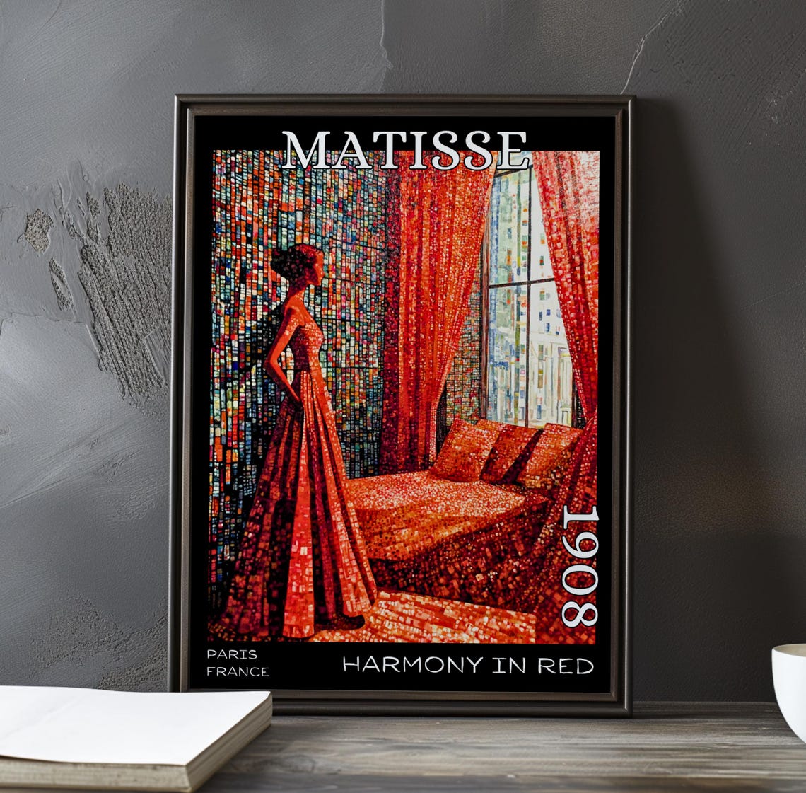 Henri Matisse Harmony in Red 1908 Mosaic Woman by Window Poster