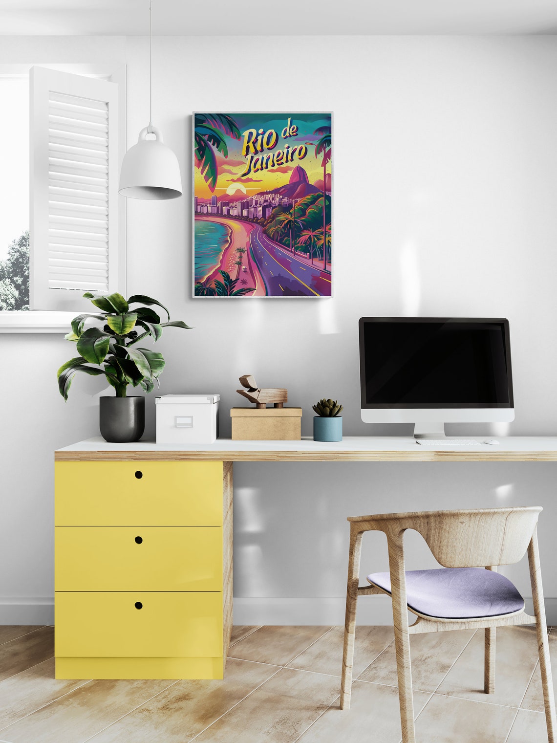 Rio de Janeiro Sunset Beach Sugarloaf Mountain Travel Poster - Image 4