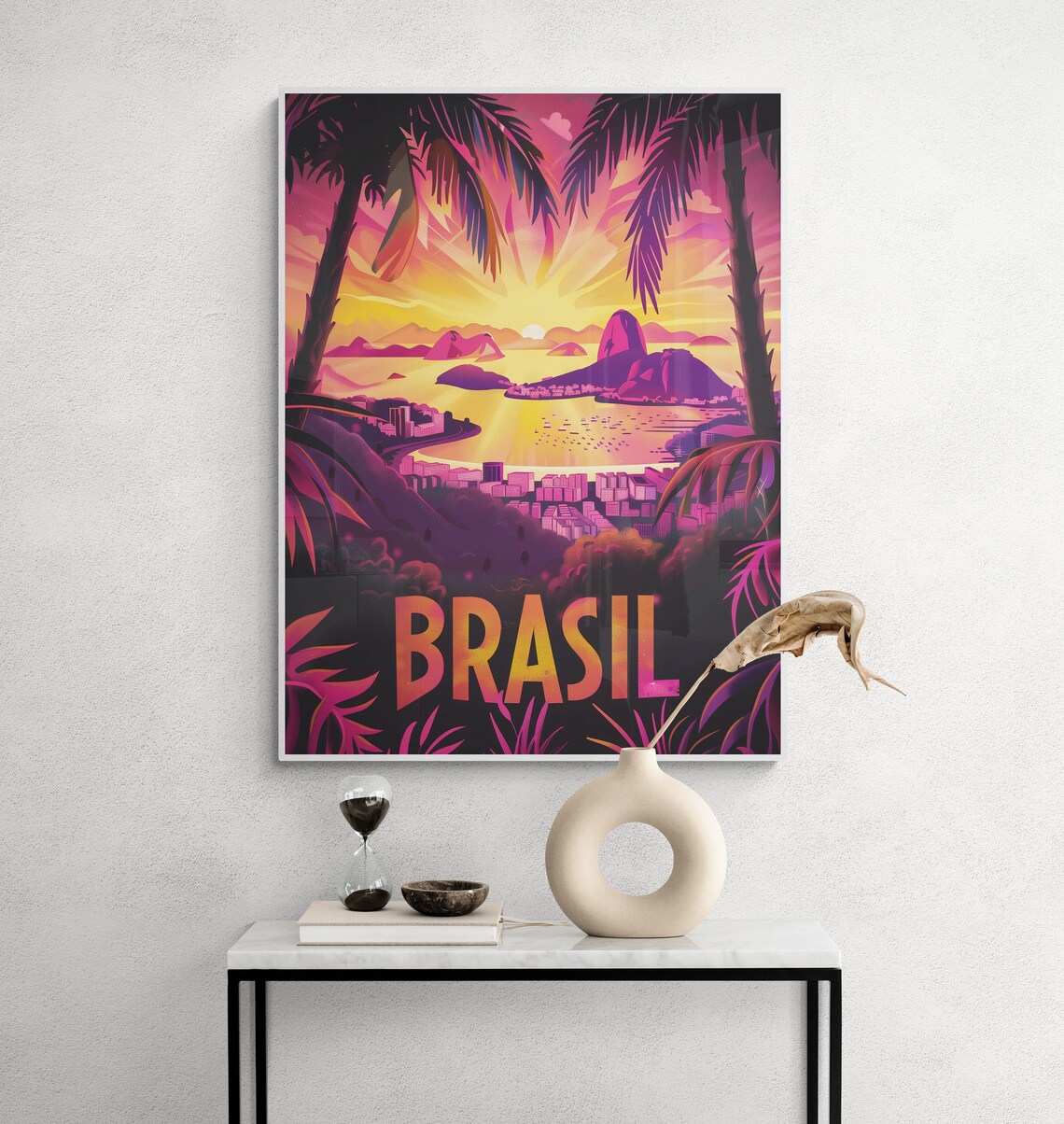 Brasil Rio de Janeiro Sugarloaf Mountain Sunset Travel Poster - Image 3