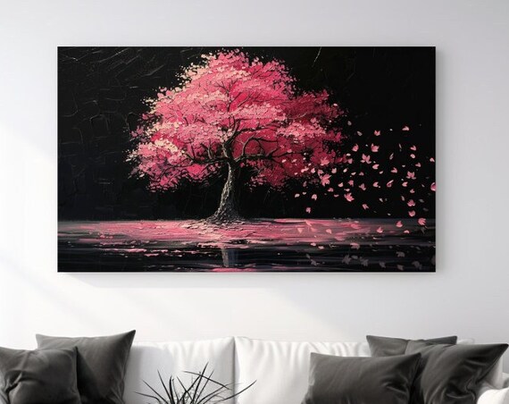 Pink Painting Tree Abstraction Luxury Design Print Home Decor Wall Art Wall Art Gift Room Decor Ready To Hang