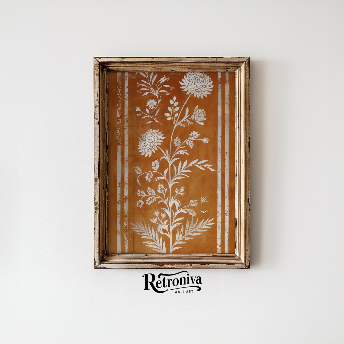 Burnt Orange Textile Vintage Botanical Art Print - Image 6