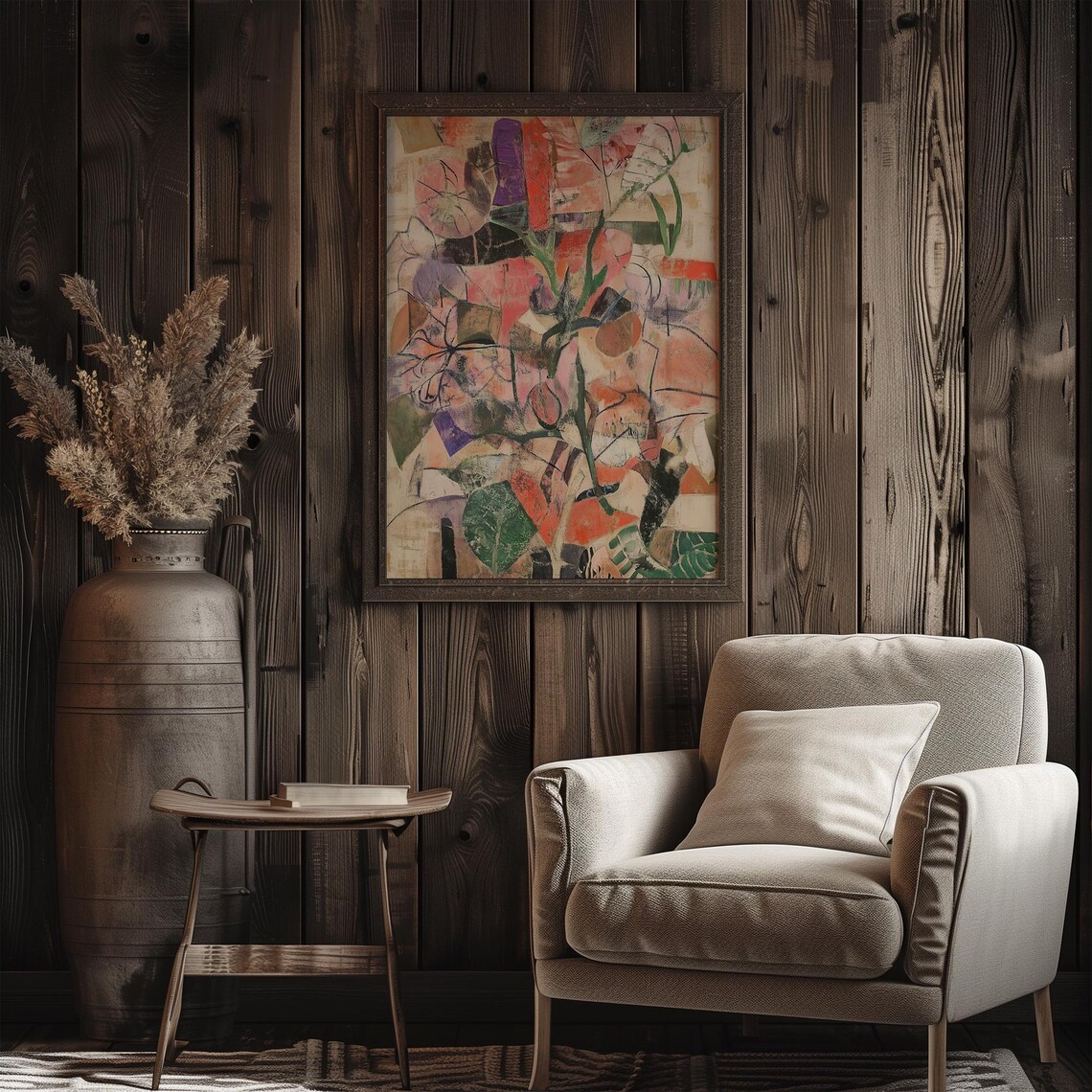 Botanical Abstract Vintage Floral Art Print - Image 3