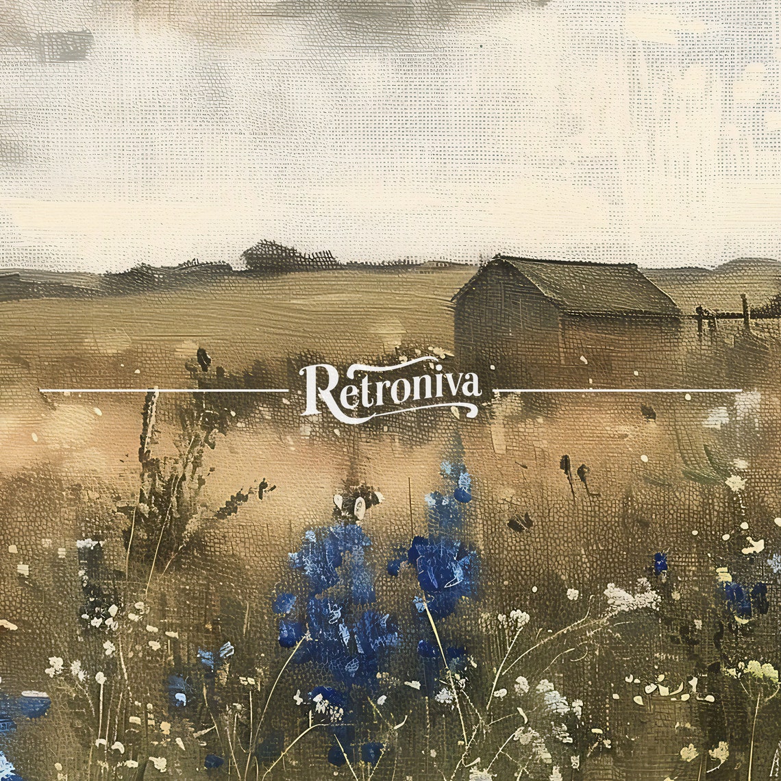 Vintage Wildflower Field Landscape Oil Painting Country Field Farmhouse Wall Art Moody Spring Prints Retroniva Art Spg 002 - Image 7