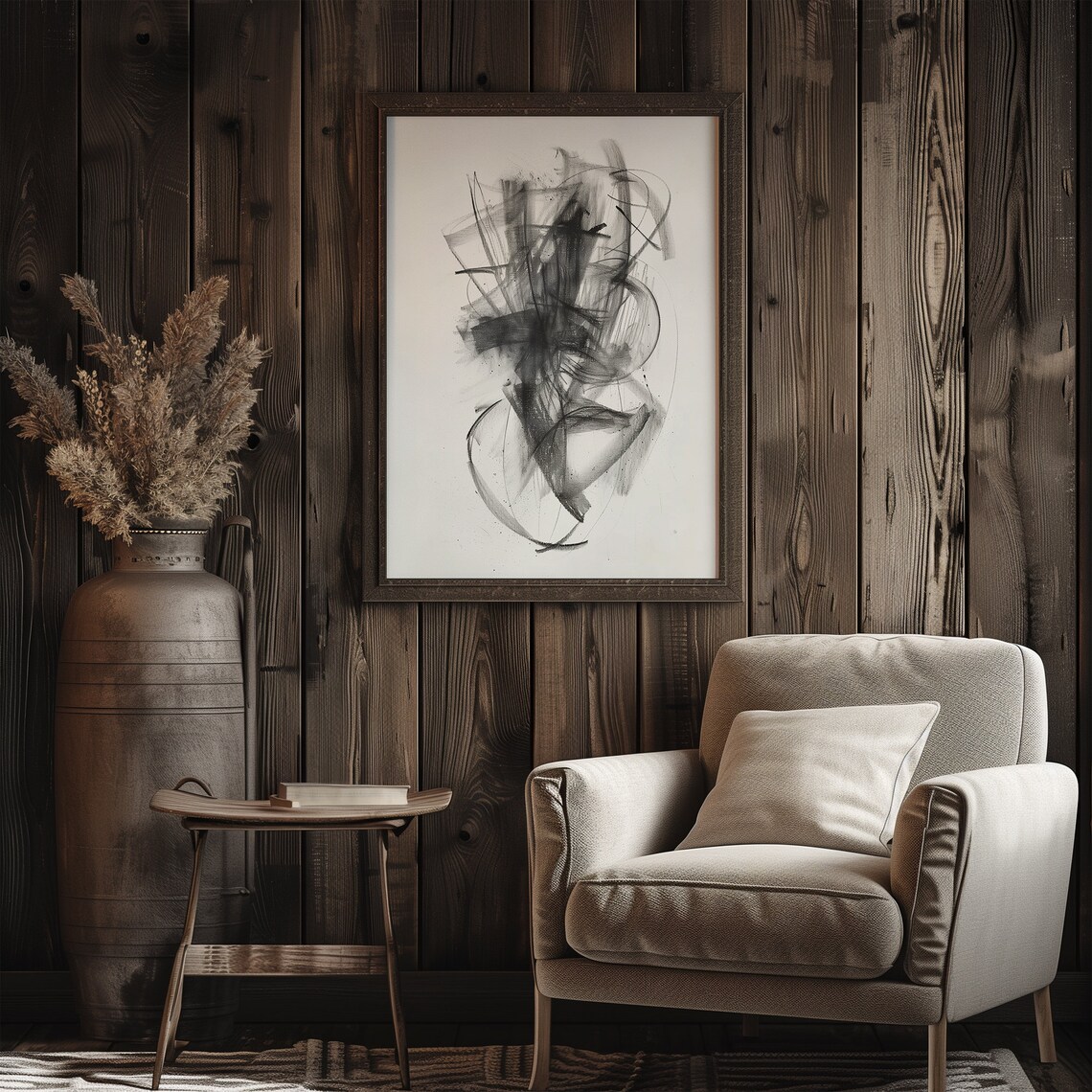 Minimalist Abstract Sketch Art Print, Neutral Decor - Image 3