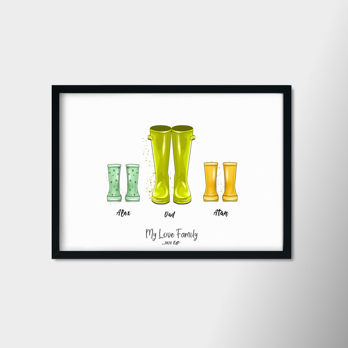 Last Minute Personalized Gifts For Family Birthday Gift Custom Illustration Gift For Her Gift For Him Minimalist Wall Art - Image 3