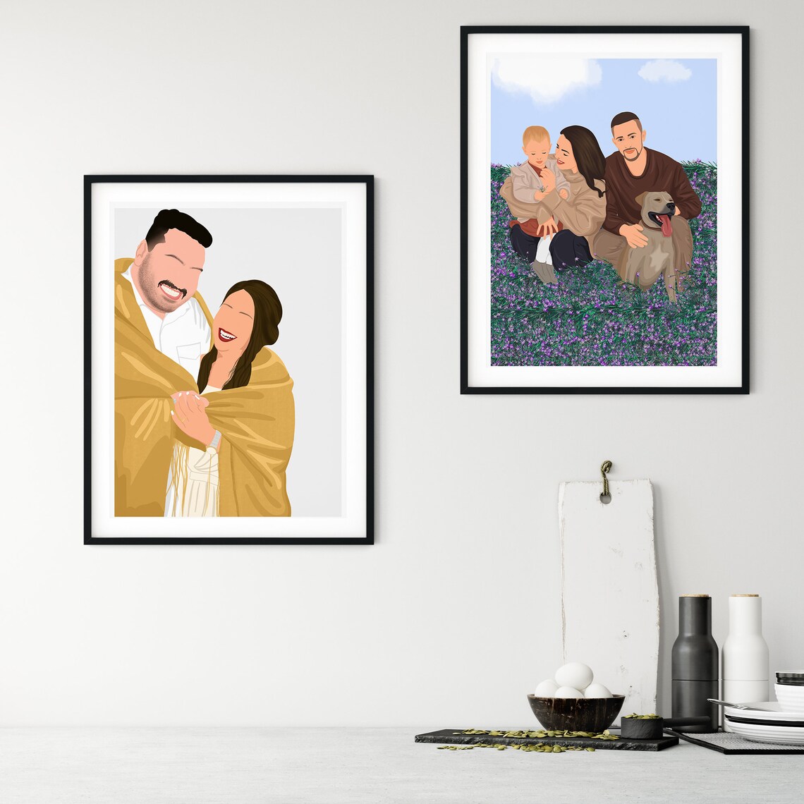 Two Senior Friends Birthday Celebration Party Hats Portrait Poster - Image 3