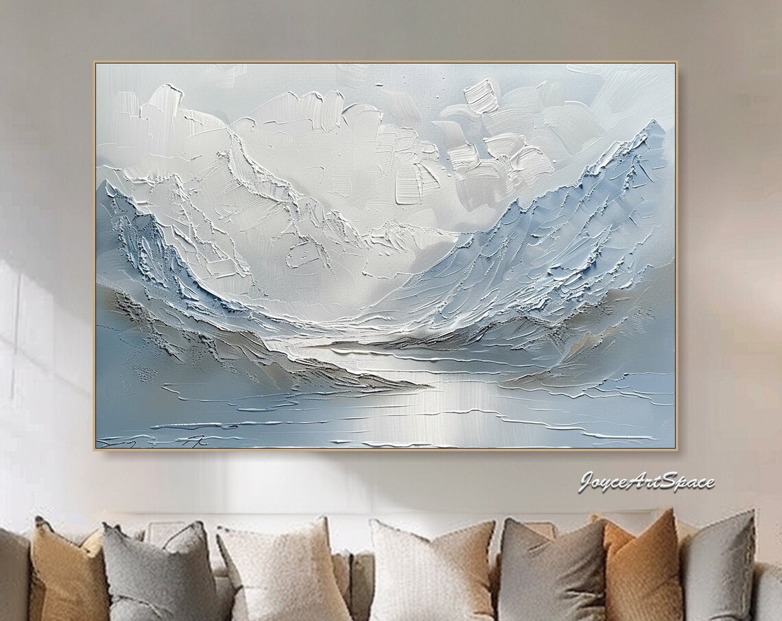 Mountain Landscape, Modern Textured Art Print