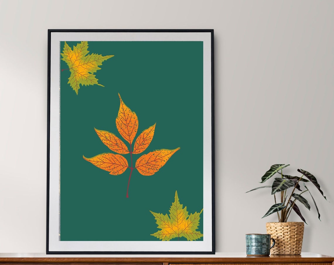 Autumn Leaves Art Print, Fall Decor