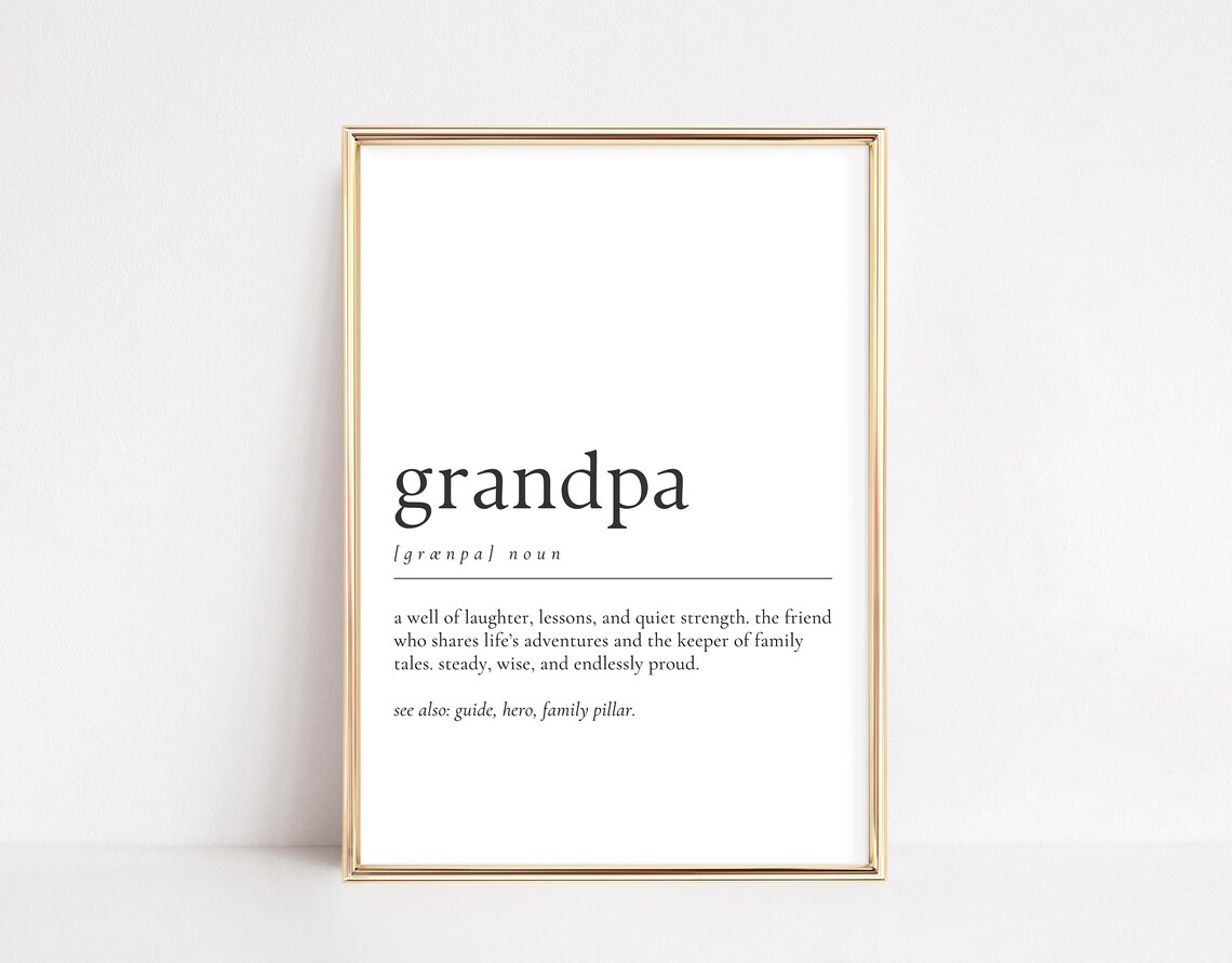 Grandpa Definition Quote Print, Gift for Grandfather