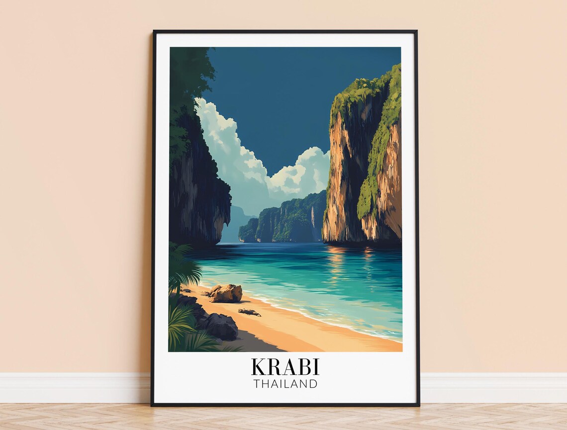 Krabi Thailand Turquoise Bay Karst Islands White Sand Beach Poster