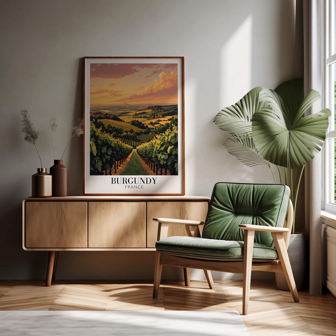 Burgundy Print Burgundy France Travel Wall Hanging Home Decoration Gift For Art Lovers Burgundy Wall Poster Art - Image 2