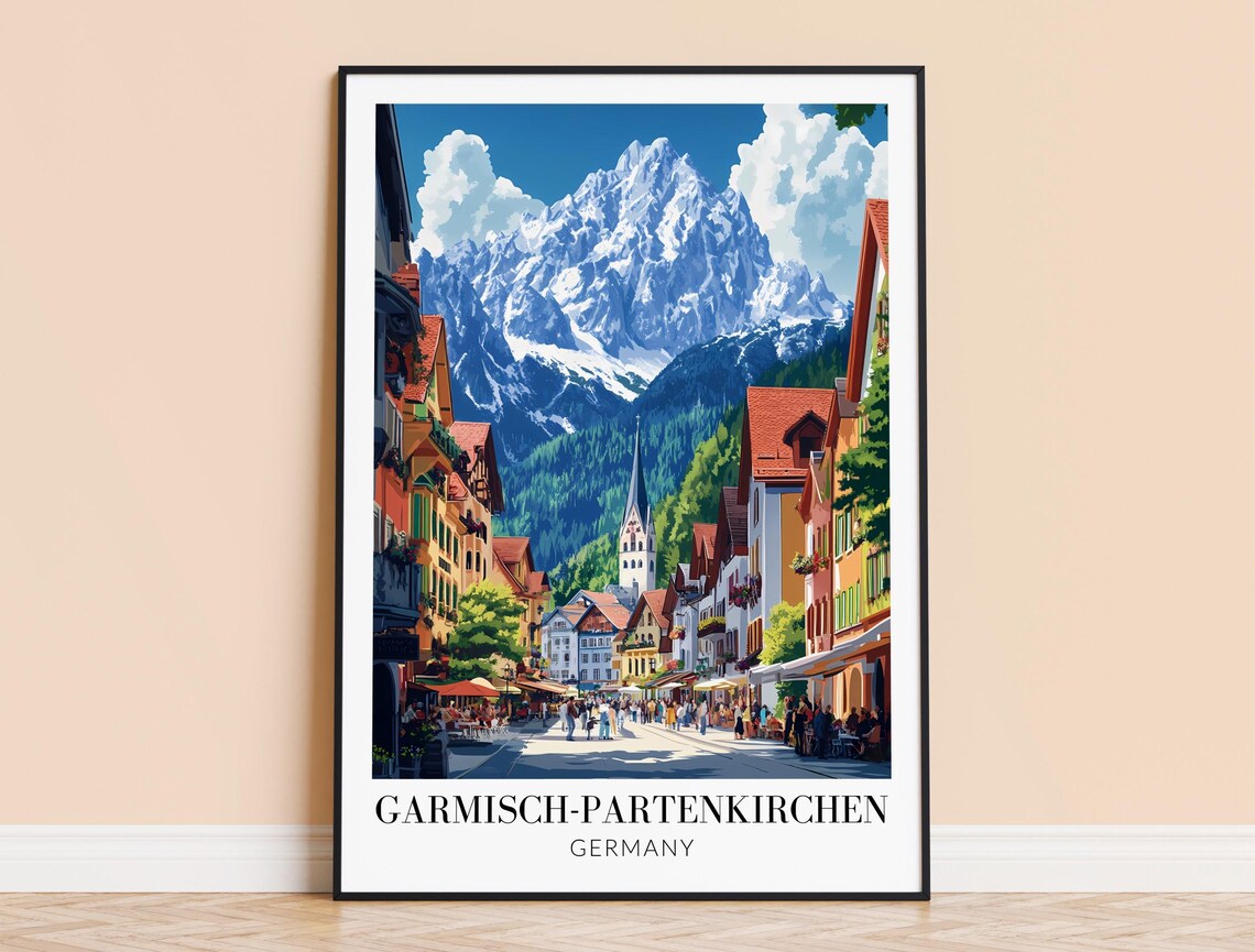 Garmisch Partenkirchen Travel Poster, Germany Wall Art