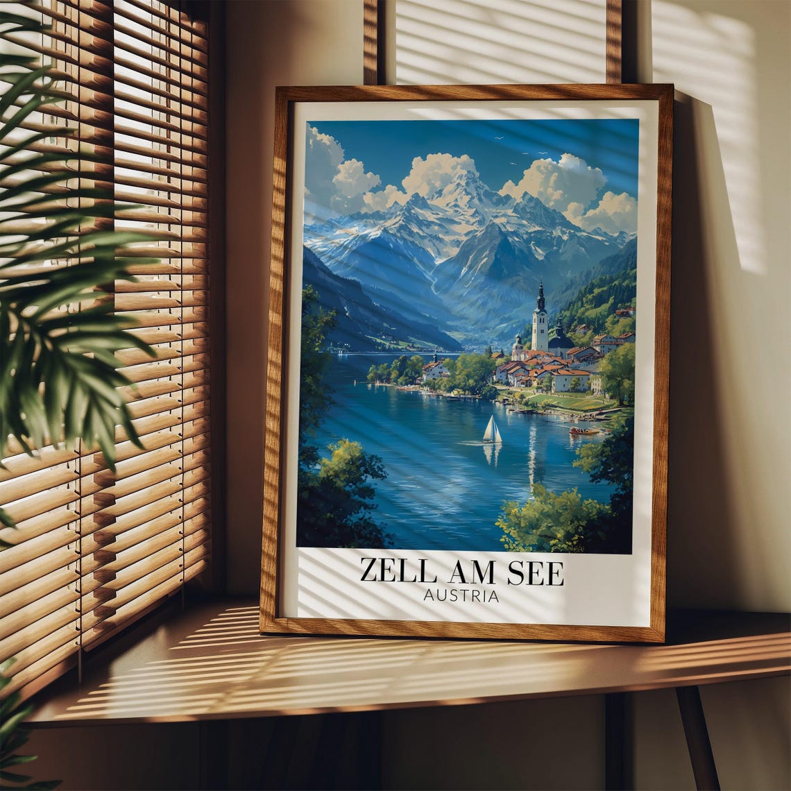 Zell Am See Austria Lakeside Old Town Beneath Alpine Peaks Poster - Image 4