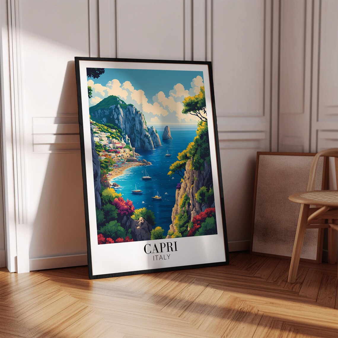 Capri Italy Faraglioni Sea Stacks Colorful Cliffs Travel Poster - Image 4