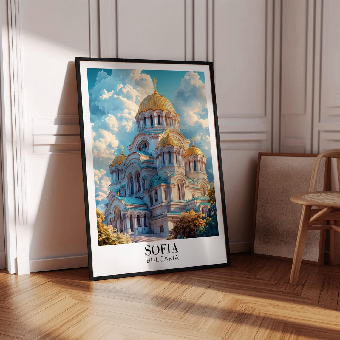 Sofia Bulgaria Golden Dome Cathedral Bright Daylight View Poster - Image 4