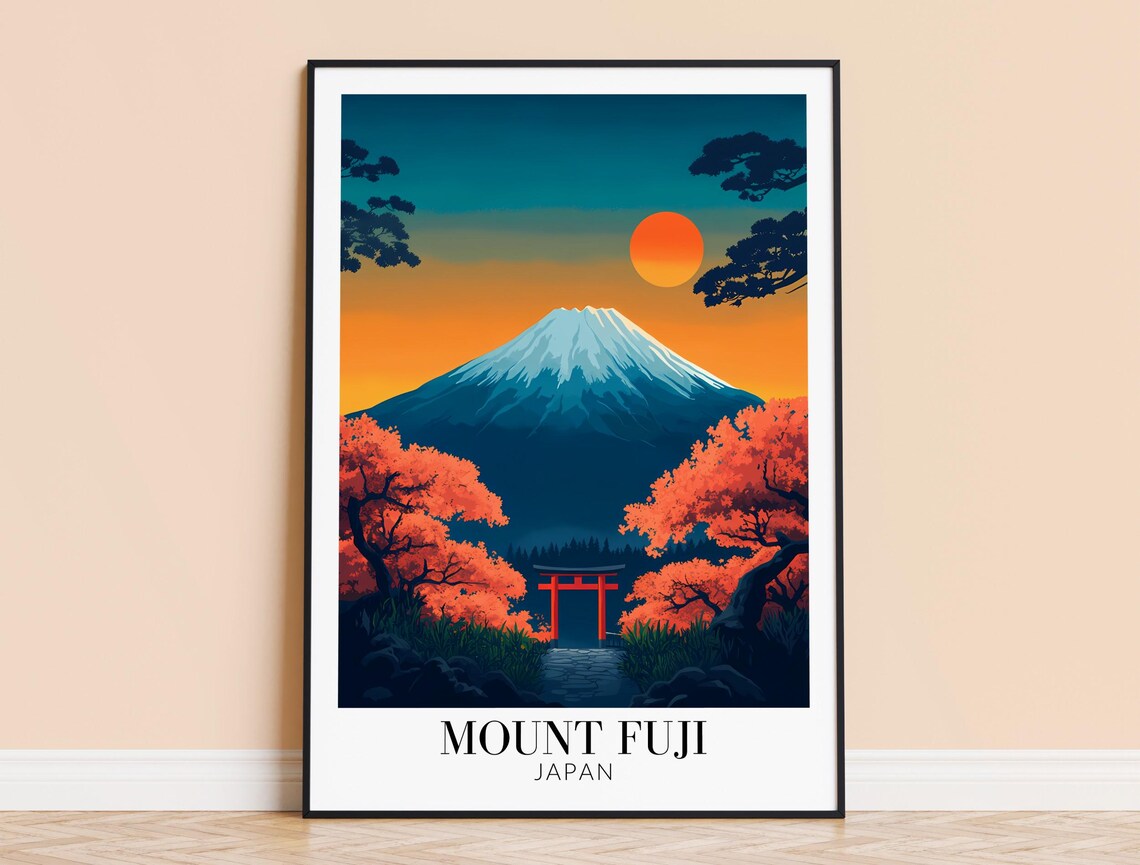Mount Fuji Japan Travel Poster, Home Decoration