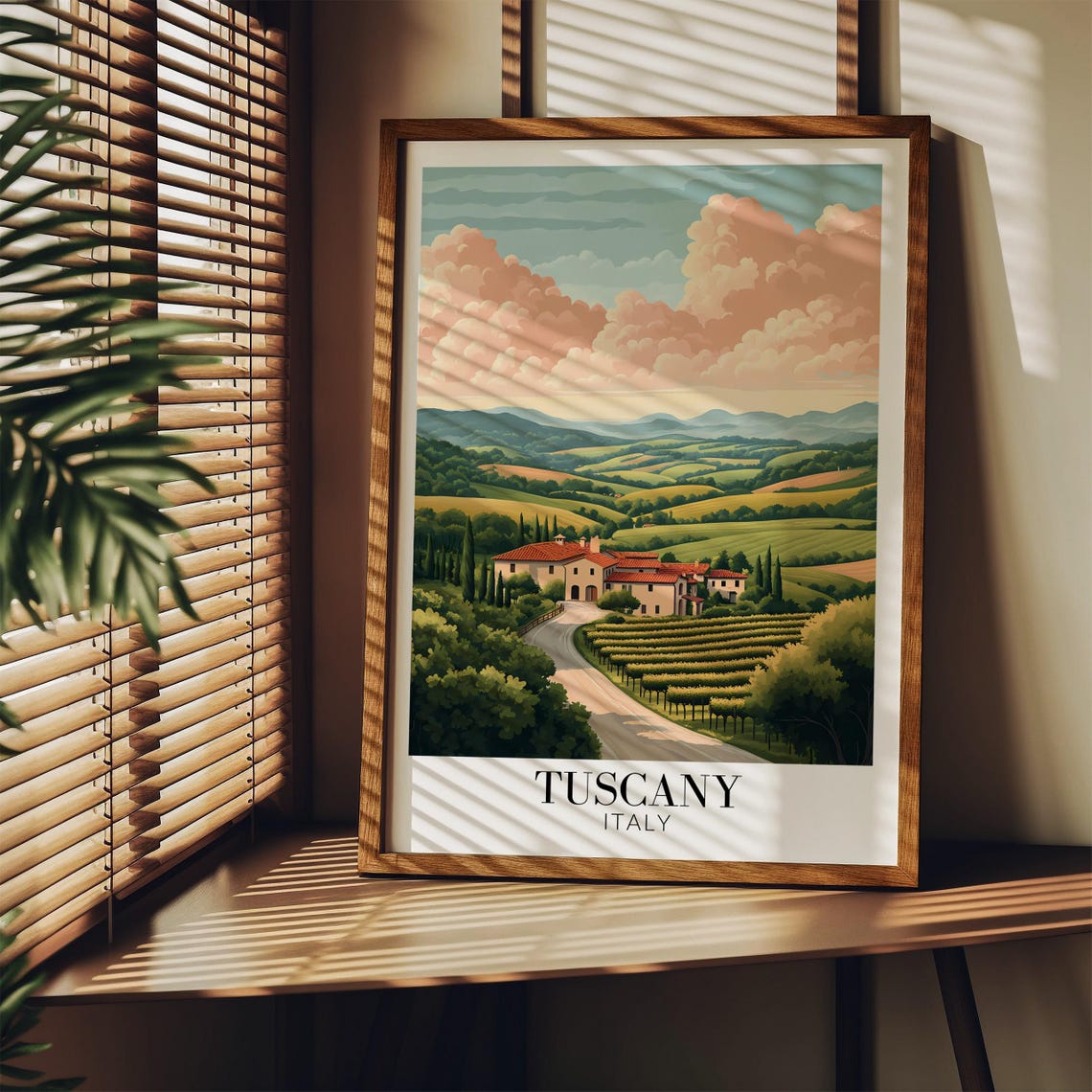 Tuscany Villa Among Vineyards Rolling Italian Hills Countryside Poster - Image 4