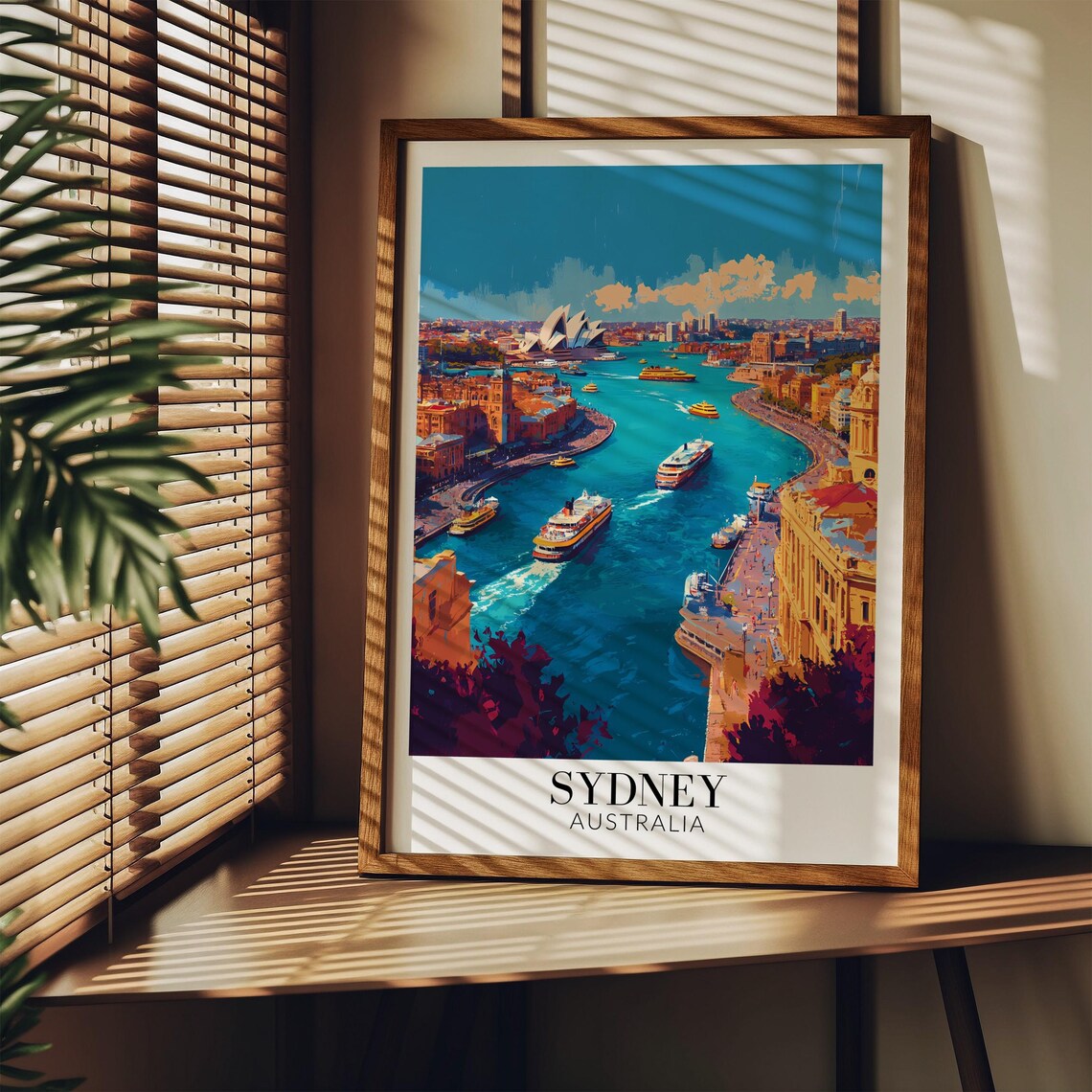 Sydney Harbour Colorful Ferries Aerial City Waterfront Travel Poster - Image 4