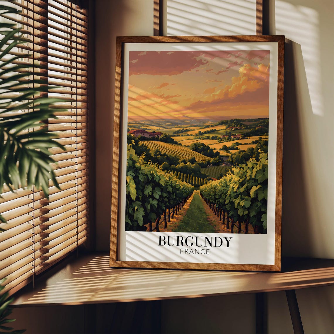 Burgundy Print Burgundy France Travel Wall Hanging Home Decoration Gift For Art Lovers Burgundy Wall Poster Art - Image 3