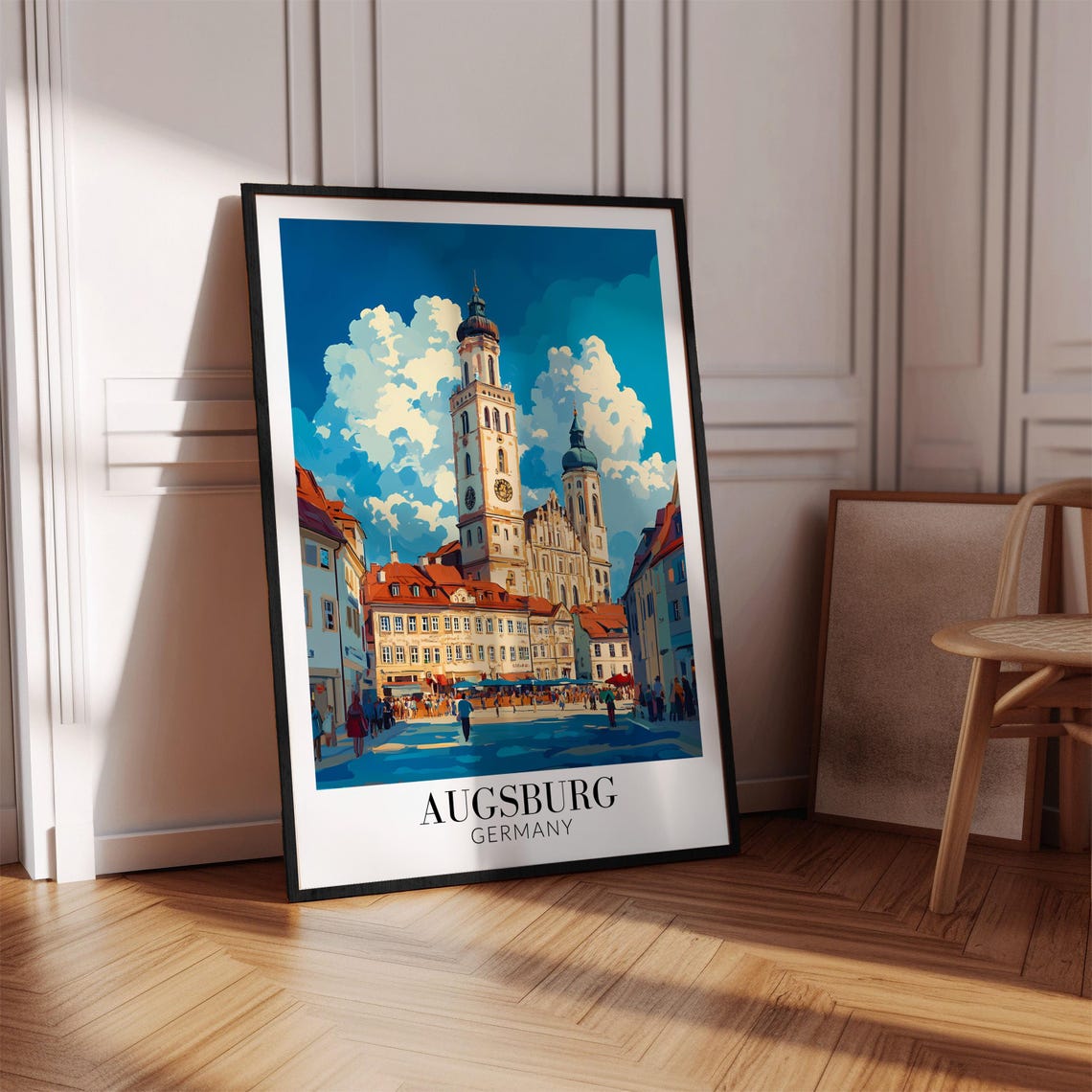 Augsburg Town Hall Square Perlachturm Old Town Germany Poster - Image 2