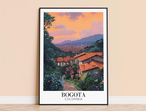 Bogota Print Colombia Travel Wall Art City Poster Framed Or Unframed Home Decor Wedding And Housewarming Gift Personalised
