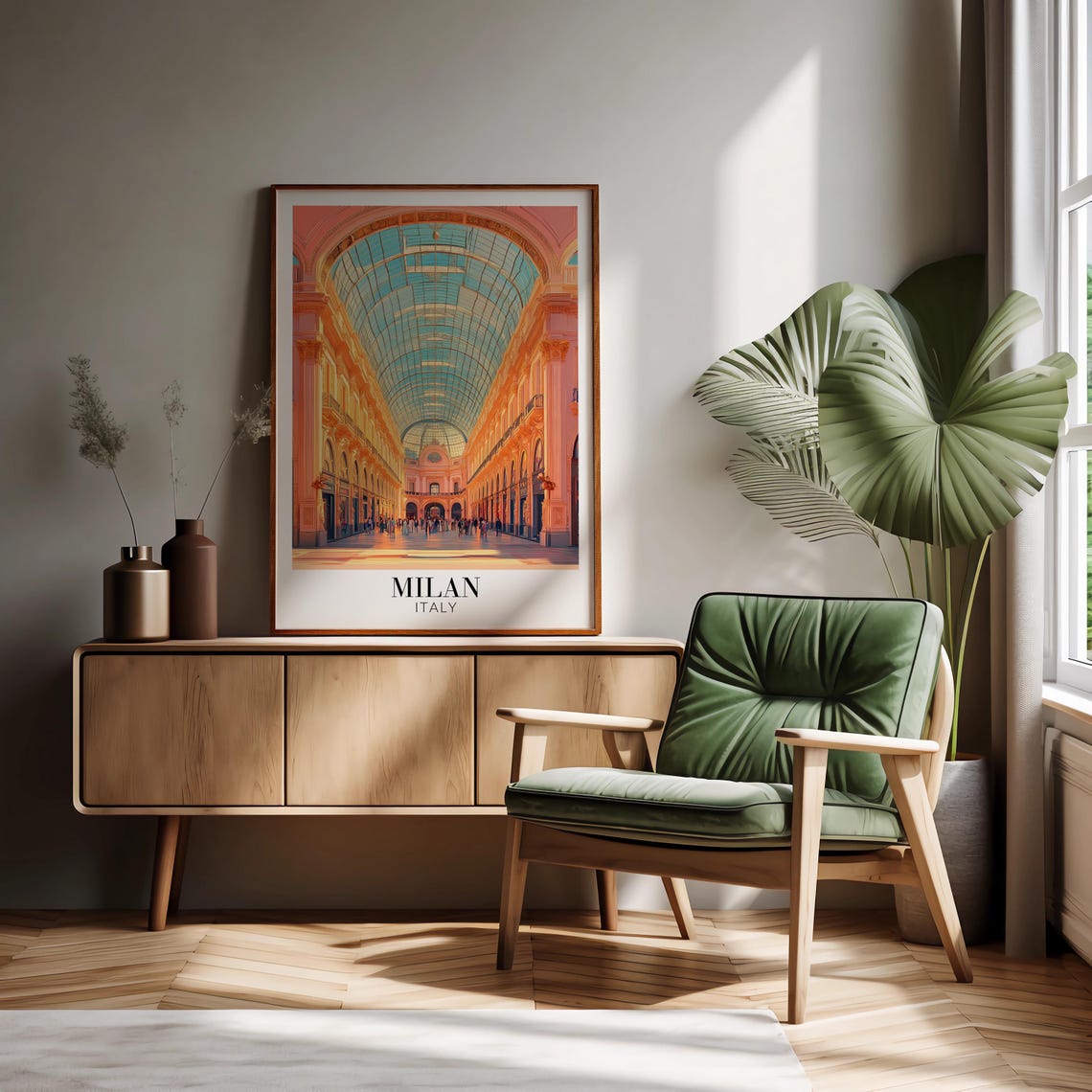 Milan Galleria Vittorio Emanuele II Warm Vaulted Interior Poster - Image 3