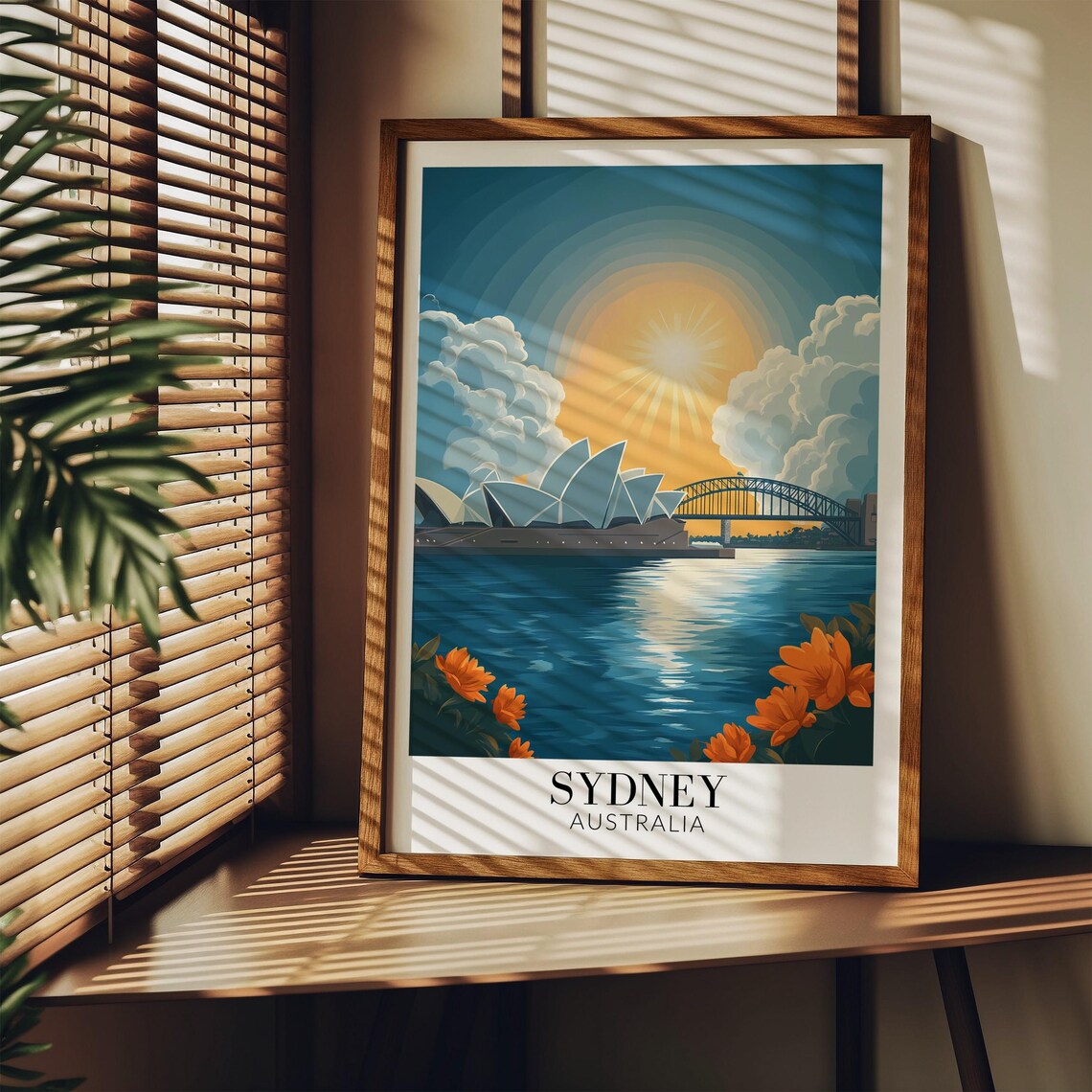 Sydney Opera House Sunrise Golden Harbour Water Reflection Poster - Image 4
