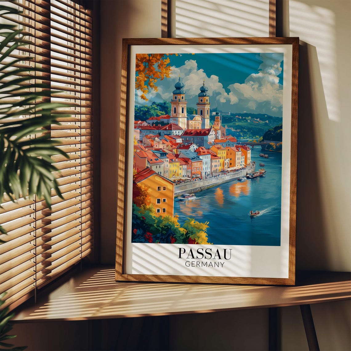 Passau Germany Danube Riverside Old Town Cathedral Travel Poster - Image 4