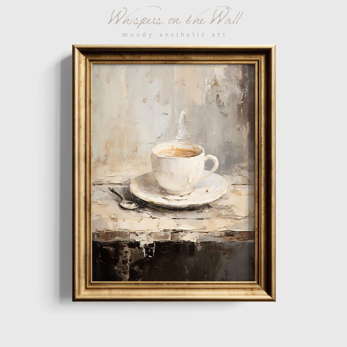 Neutral Coffee Art, Minimalist Kitchen Wall Art