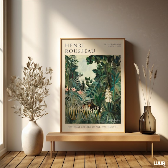 Botanical Abstract Green Vintage Poster Print