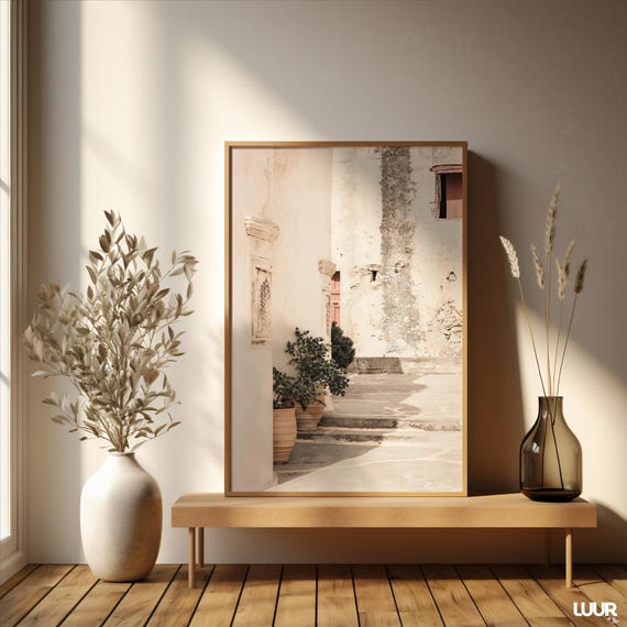 Boho Wall Art Abstract Green Landscape Poster For Living Room Decor Trendy Print Home