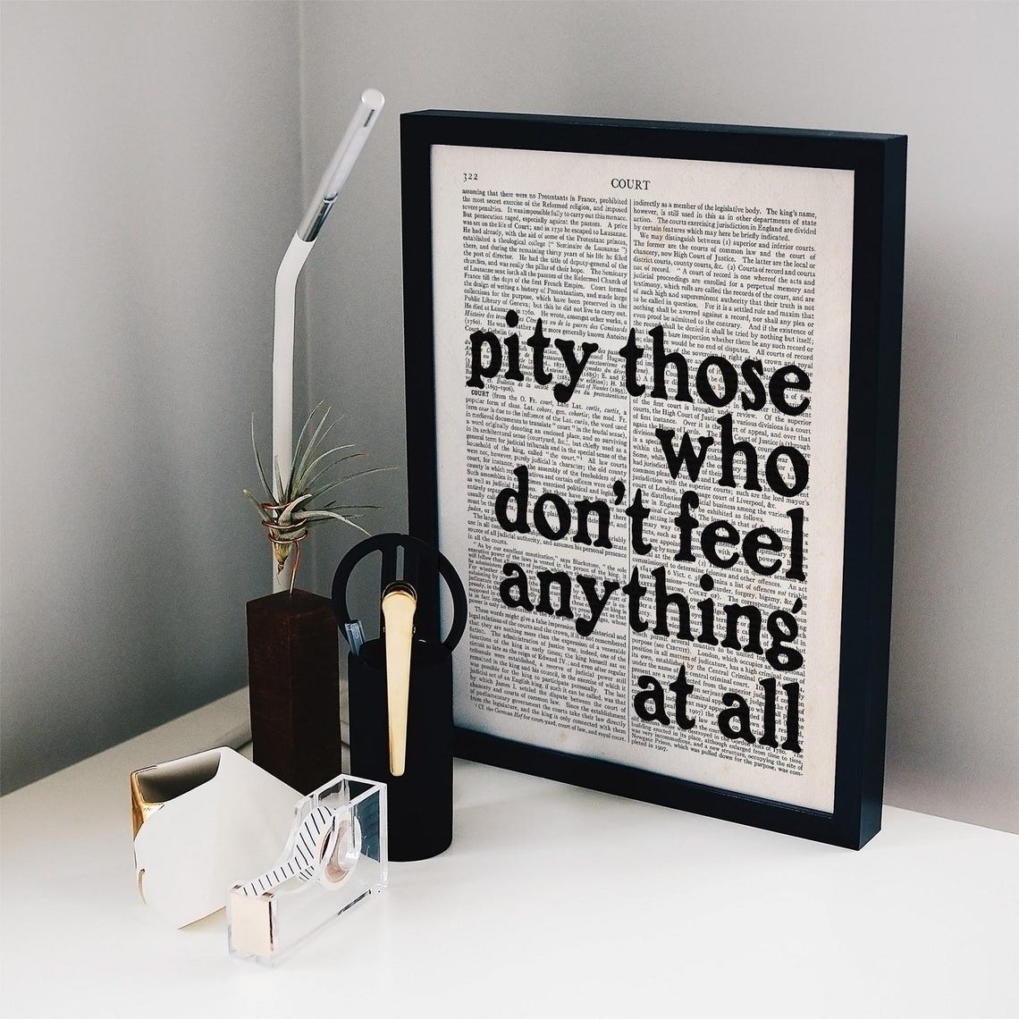 Sarah J Maas Pity Those Who Dont Feel Anything Dictionary Quote Print - Image 2