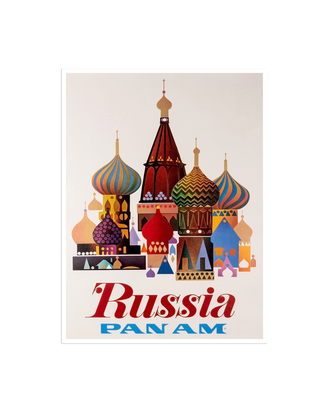 Russia Vintage Travel Poster, Retro Destination Art